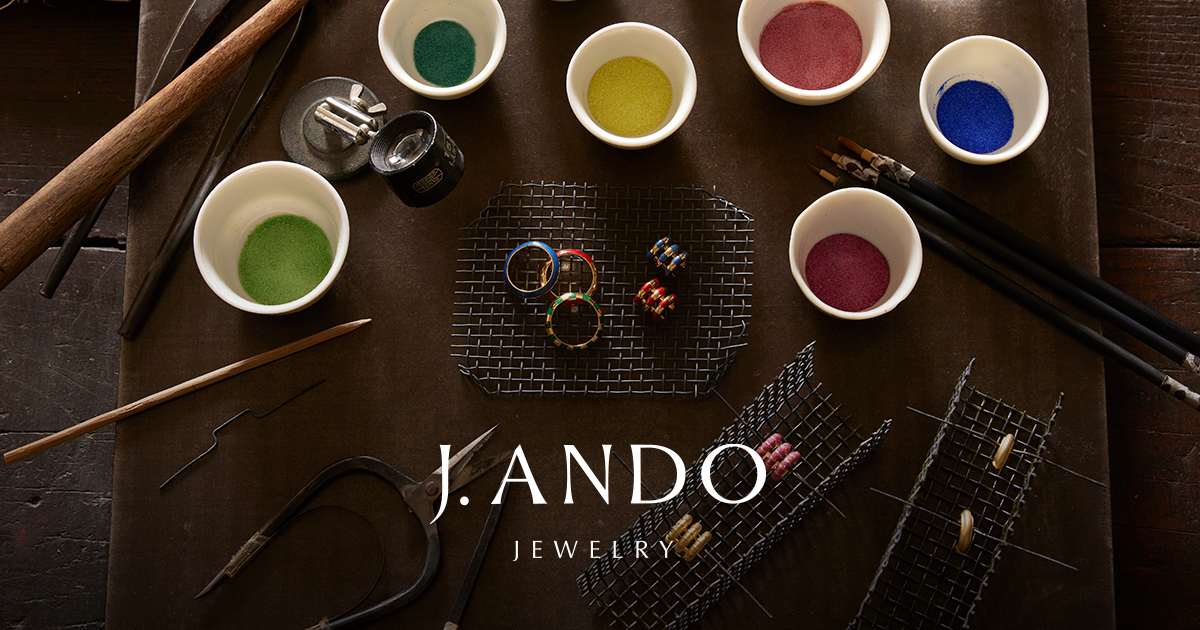 安藤七宝 J. Ando シルバーブローチ 青と金 当時物 安藤七宝店 ANDO